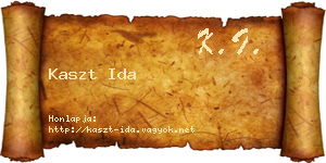 Kaszt Ida névjegykártya